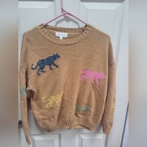 Love Melody Cheetah Printed Animal Print Sweater Large RARE